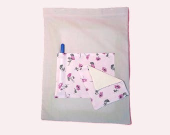 Back to school - cover Slate gray and pink with chiffonette