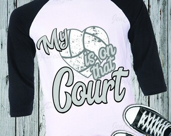 Volleyball Mom svg, My Heart is on that Court Svg, Volleyball Life Svg, Mom Svg iron on design, Sports Svg, Dxf Png Jpeg