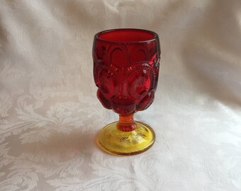 Vintage amberina glass goblet