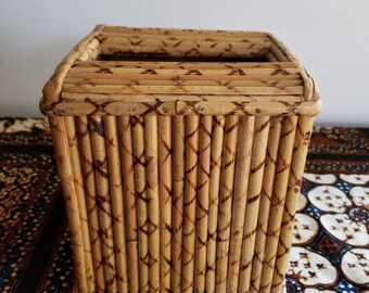 Vintage Faux Bamboo Tissue Box Cover