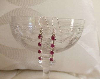 4 colors fuchsia rhinestone earrings