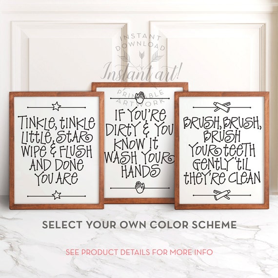 Attractive Bathroom Art Ideas For Walls Part - 14: Funny Kids Bathroom Art ALL 3 PRINTABLE Bathroom Wall Attractive Bathroom Art Ideas For Walls Part - 14: Funny Kids Bathroom Art ALL 3 PRINTABLE Bathroom Wall