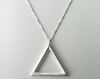 Triangle necklace / 925/000 Silver / silver necklace solid 925 triangle - Necklace silver sterling 925 - triangle