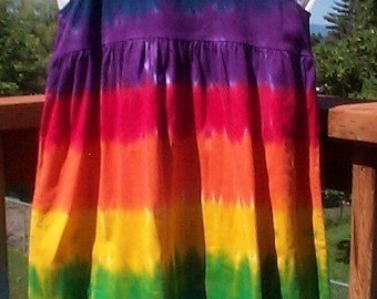 Rainbow Tie Dye Girl's Empire Waist Dress