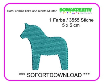Embroidery File Dala horse 5 x 5 cm-Instant download
