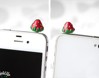 Strawberry Phone Charm iPhone Dust Plug