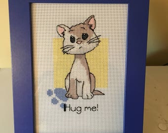 Hug Me Kitty Counted Cross Stitch