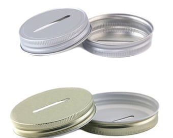 Mason Jar Coin Slot Lids - Regular Mouth and Wide Mouth - Mason Jar Piggy Bank
