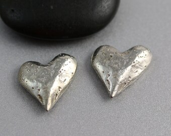 Silver Heart Focal - 20mm - Heart Focal - Pewter