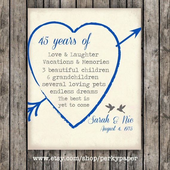 Design 75 of 45Th Wedding Anniversary Gift For Parents