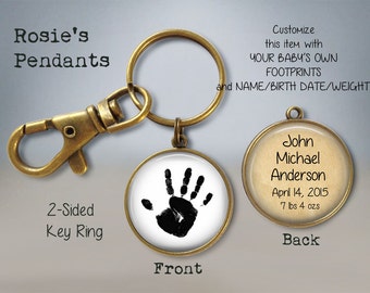 Handprint keychain | Etsy