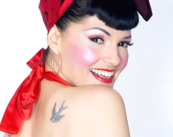 Betty Bandana in Betty Page Dominatrix Print