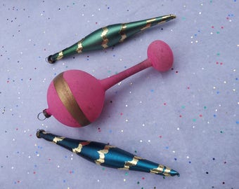 Mid Century Atomic blown glass Christmas ornaments