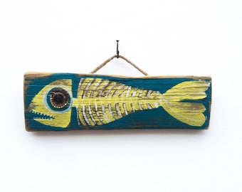 Personalize This Original Art Item-Fish Art Handmade on Reclaimed Wood Fish Beach House Decor Kids Room Beach Art Fish Wall Art Mangoseed