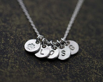 Personalized Gift for Mom | Custom Hand Stamped Initial Necklace Jewelry | Mother Gift | Personalized Womens Jewelry