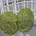 Green Capiz Shell with Metal Floral Filigree Earrings