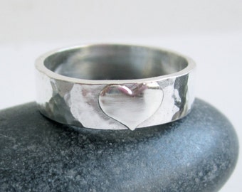 Sterling Silver Heart Ring - Personalized Ring