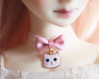 SDGr/SD16/DD/Unoa Kitty Girl . ribbon lace doll choker