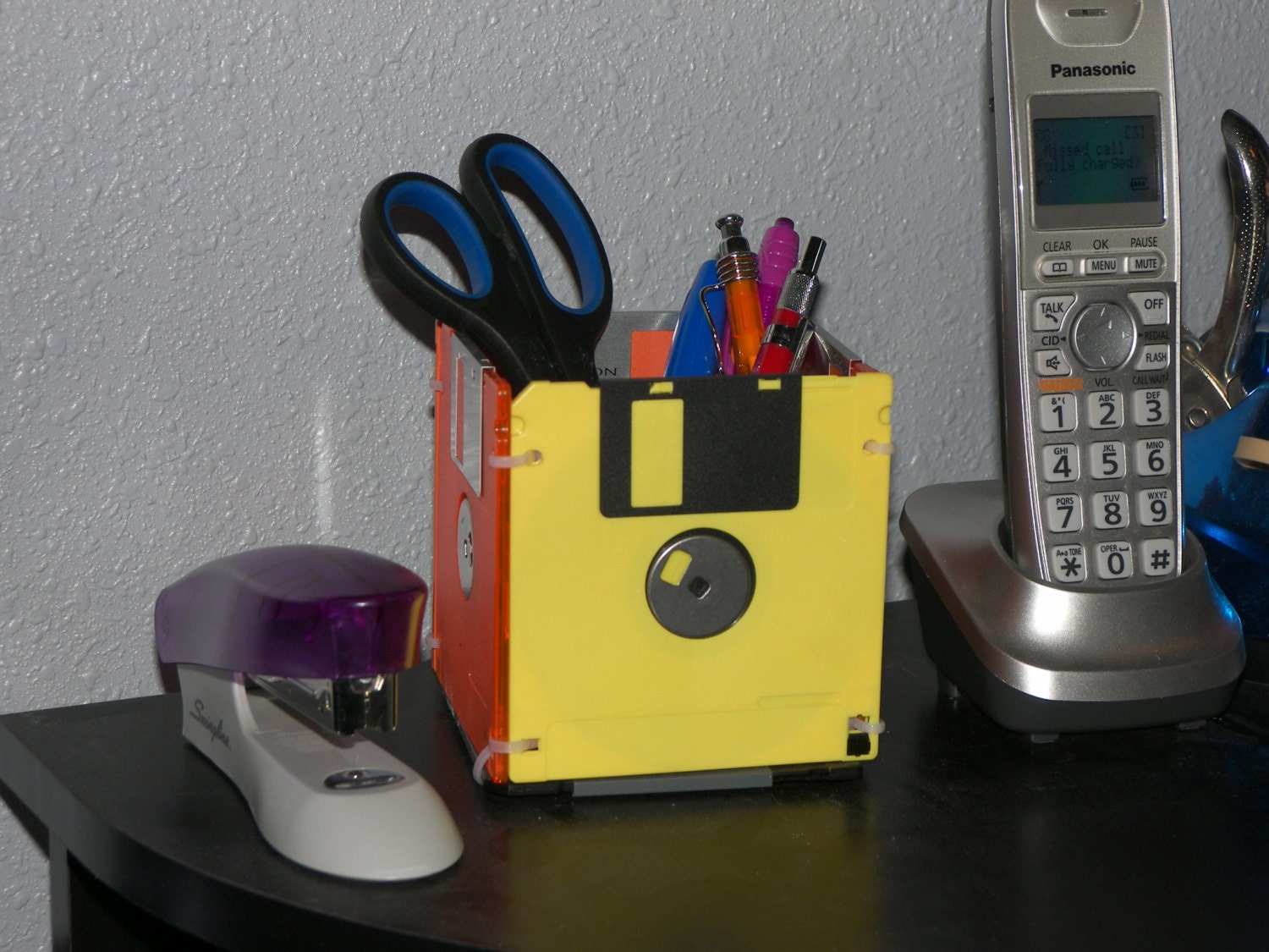 Recycled Floppy Disk Desk Organizer