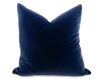 Navy Blue Velvet Pillow Cover - Cotton Velvet - Navy - More Sizes - Navy Pillow - Velvet Pillow - Navy Blue Pillow - Decorative Pillow