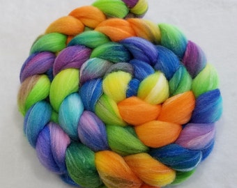 Hand Dyed Roving - Targhee/Bamboo/Silk - 80/10/10 - Spinning Fiber - 4 ounces