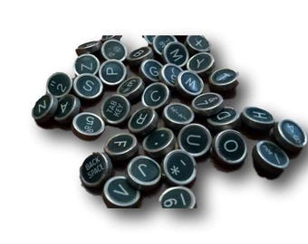 Green Typewriter Keys - Glass Keys