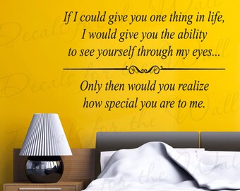 If I Could Give You One Thing Love Bedroom Family Wedding Marriage Decorative Vinyl Lettering Quote Wall Decal Art Sticker Decor Saying L57