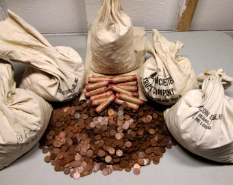 Unsearched Wheat Penny Rolls--Free Shipping!