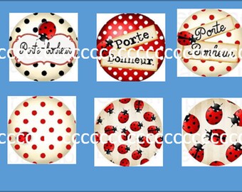 10 glass cabochons 20 mm art print