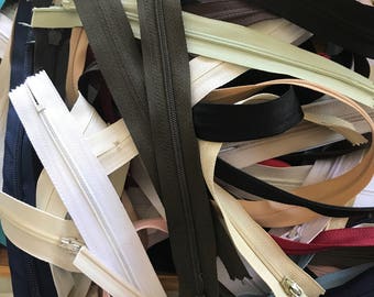 Different zipper lot bundles, different sizes and colors