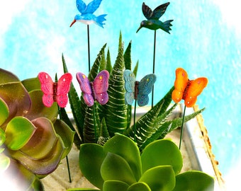 Butterfly Pick ~ Terrarium Accessory ~ Miniature Butterfly ~ Miniatures ~ Color Choices at checkout ~ Birds unavailable