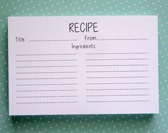 Recipe Cards- Set of 50- Super Cute-Ready to Ship