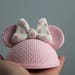 Pink Minnie Ears, Knit Texture Fondant, Edible Minnie Cake Topper