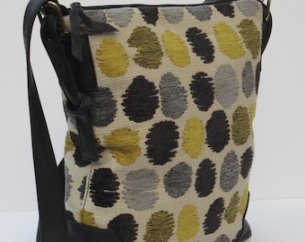 LARGE SHOULDER BAG by Elizabeth Z Mow Fabric and Leather Zot s Dots