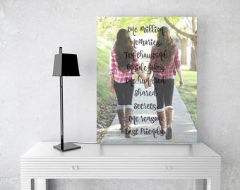 Best Friends Photo Quote Print | Photo Quote Canvas | Gift For Best Friend | Friendship Quote | Personalized Gift For Friend - 48977