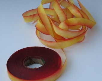 Silk Ribbon, Hand Dyed, bias-cut
