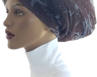 Huggee Locks Beanie™ Cap Hat Semi Sheer Unique Motif Mesh Knit Brown Grey Dreads Lock Hat Beret Dread locs Tam Rastafari Dreadie Handmade