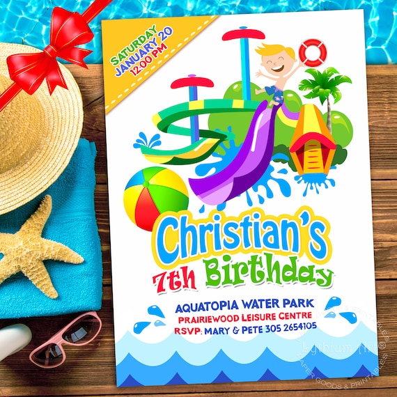 waterpark-party-invitation-water-slide-invitation-water-park