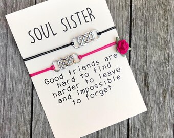 Soul sisters, Soulmate gift, Friendship bracelet, Soul sister gift, Gift for best friend, BFF bracelets, Matching bracelets, ZA88