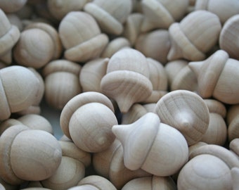 100- Bulk Pricing Wood Acorns, Unfinished DIY Acorns, Waldorf Acorns, DIY Acorns, Fall Decor, Sorting Game, Wreat Decor