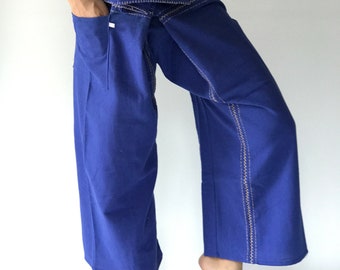 FZ0036 Fishermanpants stitch in, Hand stitch Inseam design for Thai Fisherman Pants Wide Leg pants, Wrap pants, Unisex pants, Thai Fis
