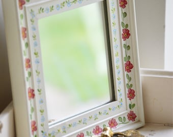 Handpainted wooden mirror
