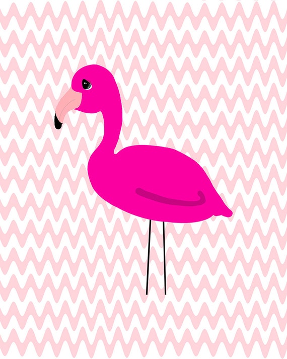 De dibujos animados flamencos tropicales Flamingo pared