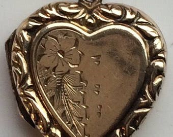 Vintage Heart Locket 9ct B+F