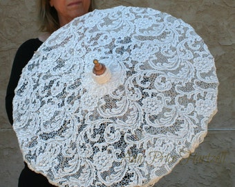 Parasol Ivory Fancy Lace Parasol