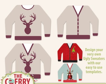 Ugly Sweater Layred Digital Templates