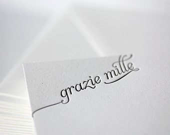 grazie mille | letterpress thank you cards in italian