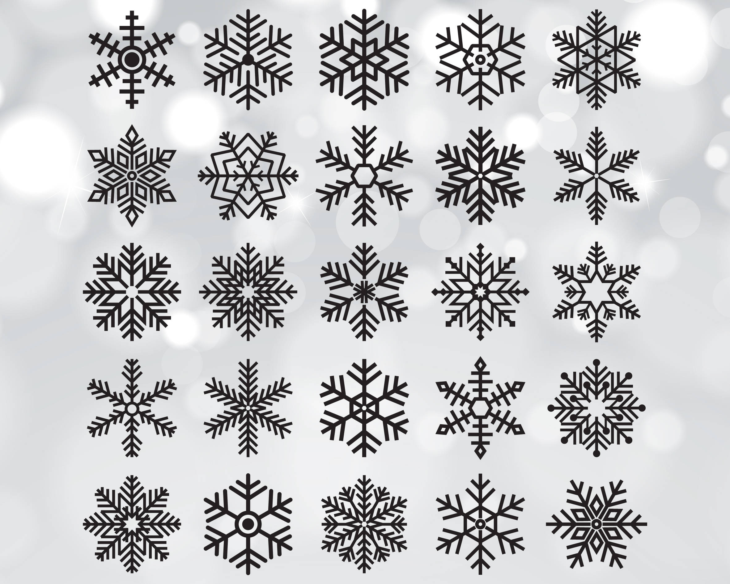 Download Snowflakes SVG Snowflakes DXF Snowflake Cut File Christmas