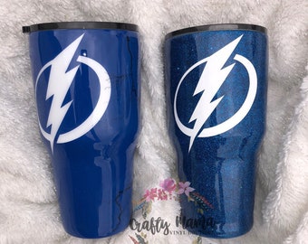 Lightning|tampa bay lightning tumbler|lightning tumbler|ozark trail|glitter tumbler