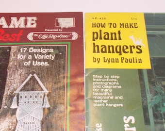 Macrame Pattern Books: 2- Macrame At Its Best (1979)...How to Make Plant Hangers by Lynn Paulin (1974)